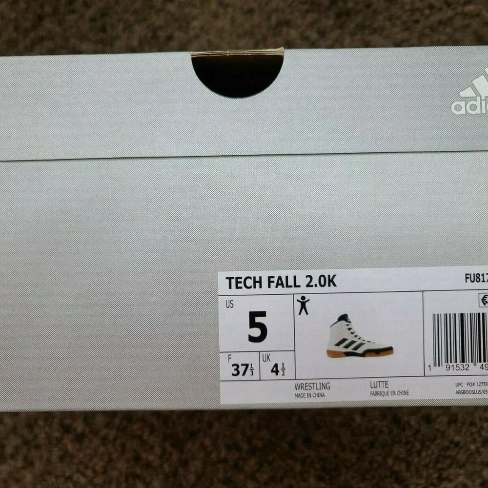Adidas Tech Fall 2.0 Wrestling Off White Black Gum FU8172 Sz US 5 Kids Youth. Co - Picture 10 of 10